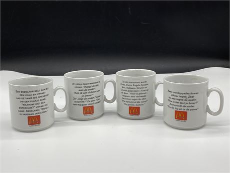 LOT OF 4 VINTAGE MCDONALD’S COFFEE CUPS FROM ITALY