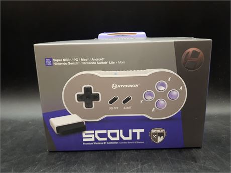 SEALED - SCOUT WIRELESS CONTROLLER - SUPER NINTENDO