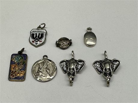 LOT OF UNMARKED STERLING CHARMS