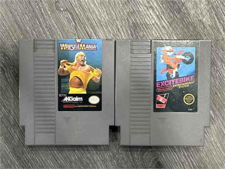 2 NES GAMES - WRESTLEMANIA & EXCITEBIKE
