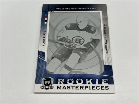1 OF 1 MAXIME SAUVE ROOKIE PRINTING PLATE CARD