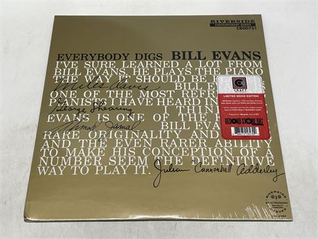 SEALED - BILL EVENS - EVERYBODY DIGS BILL EVANS LIMITED MONO EDITION