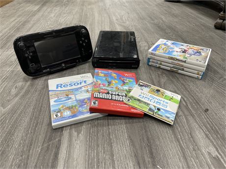 WII U CONSOLE W/ WII AND WII U GAMES (As is)
