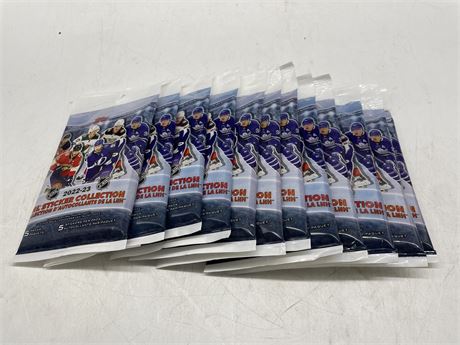 12 SEALED NHL TOPPS 2022/23 STICKER COLLECTION