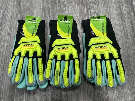 3 PAIRS OF NEW STOUT GLOVES SIZE XL