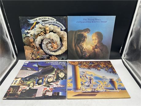 4 MOODY BLUES RECORDS - EXCELLENT CONDITION (E)