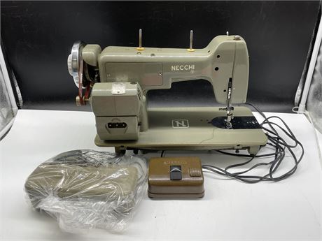 NECCHI MIRA SEWING MACHINE WITH EXTRA PARTS (TESTED)