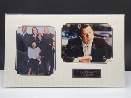 JOHN TROVOLTA SIGNED PULP FICTION PICTURE DISPLAY WITH COA