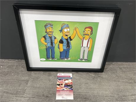CHEECH & CHONG SIGNED PHOTO IN FRAME WITH JSA COA & HOLO