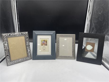 4 PICTURE FRAMES LARGEST 8”x10”