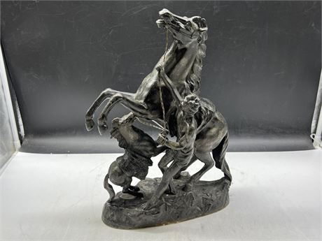 METAL HORSE STATUE (15” tall)