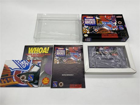 ESPN NATIONAL HOCKEY NIGHT - SNES COMPLETE WITH BOX & MANUAL