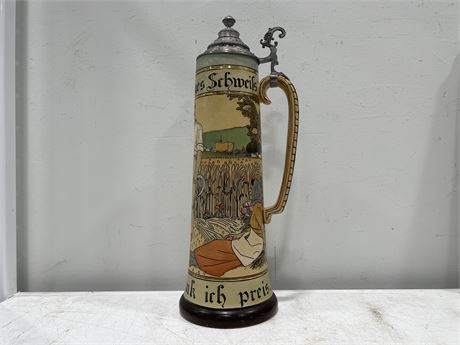 VINTAGE LARGE BEER STEIN MADE IN GERMANY 5 LITRES 21” TALL