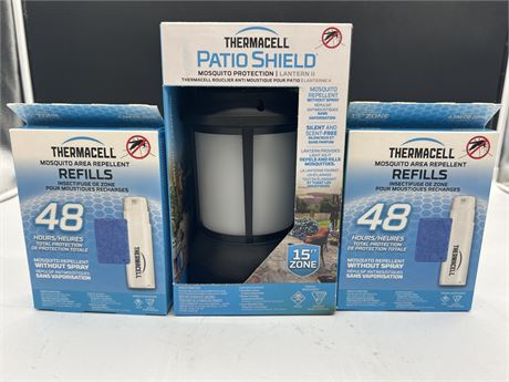 NEW THERMACELL MOSQUITO PATIO SHIELD W/2 REFILL BOXES