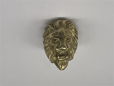 LARGE SOLID BRASS LION HEAD MENS RING
