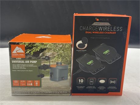 NEW DUAL WIRELESS CHARGER & UNIVERSAL AIR PUMP