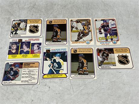 (9) 1980/81 WAYNE GRETZKY OPC CARDS