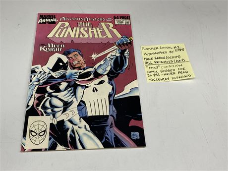 PUNISHER ANNUAL #2 AUTOGRAPHED BY MIKE BARON & BILL REINHOLD - MINT CONDITION