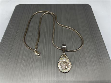 925 STERLING NECKLACE W/ PENDANT 18” LONG