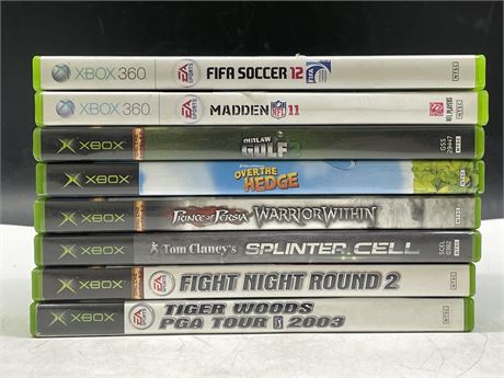 8 XBOX / XBOX 360 GAMES (MOST GOOD CONDITION)