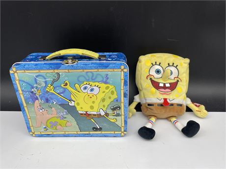 SPONGBOB LUNCH BOX AND TY TOY STUFFIE