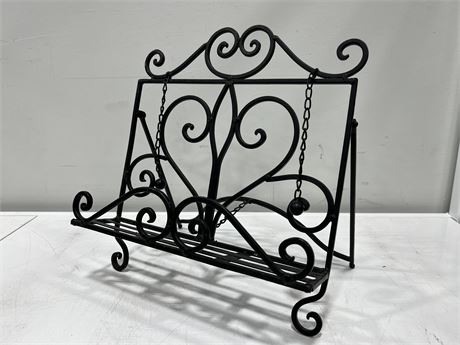 FANCY WROUGHT IRON BOOK / BIBLE STAND