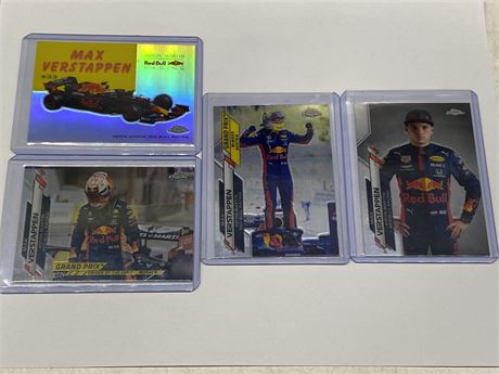 4 2020 TOPPS CHROME F1 MAX VERSTAPPEN ROOKIE CARDS