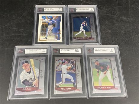 (5) KSA GRADED 2000 MLB CARDS