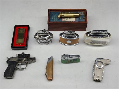 9 VARIOUS LIGHTERS (Some vintage)