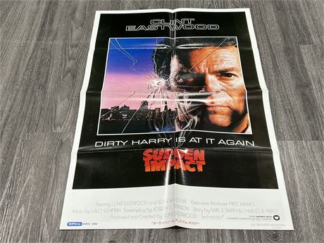 CLASSIC VINTAGE MOVIE POSTER (Double sided) INDIANA JONES / SUDDEN IMPACT