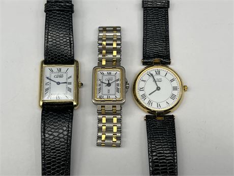3 REPRODUCTION CARTIER WATCHES