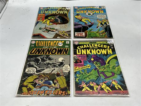 4 VINTAGE CHALLENGERS OF THE UNKNOWN COMICS