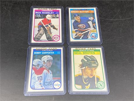 (4) 1982 NHL ROOKIE CARDS