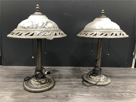 TWO DECORATIVE LAMPS 1F TALL