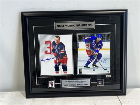 NEW YORK RANGERS SIGNED PICTURE - HARRY HOWELL & BRIAN LEETCH (24.5”x20.5”)