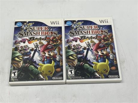 2 WII GAMES (1 SUPER SMASH BROS BRAWL HAS GAME OTHER HAS WII SPORTS)