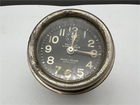 1915 PHNNEY-WALKER RIM WIND AUTOMATIC CLOCK - 2.5” DIAMETER