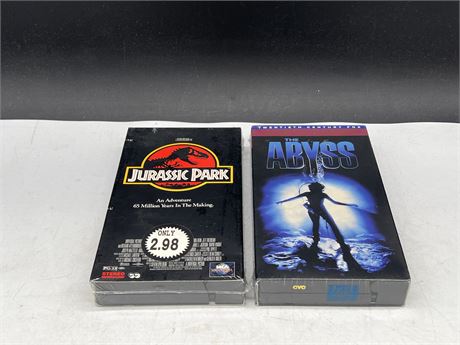 2 SEALED VHS - ABYSS & JURASSIC PARK