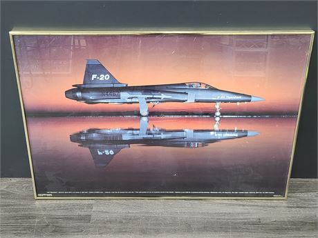 1986 FRAMED F-20 TIGER SHARK (32"x21")