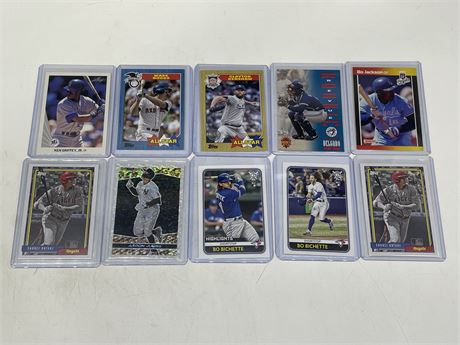 10 MLB CARDS INCLUDING ROOKIES