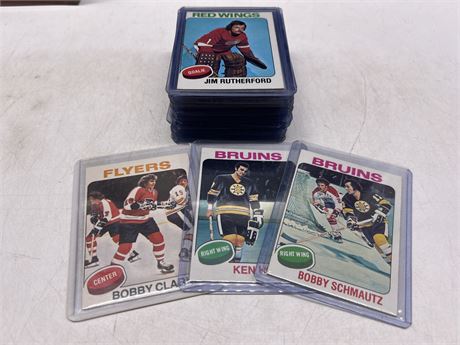 74-75 TOPPS HOCKEY CARDS LOT IN TOPLOADERS