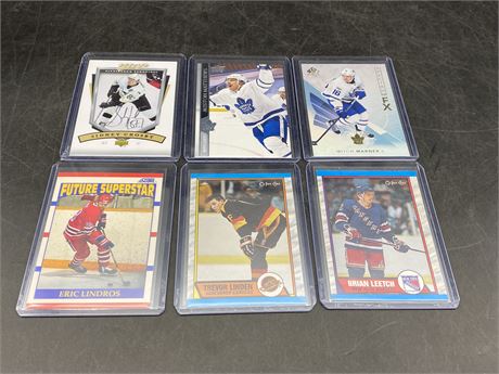 6 NHL CARDS (Bottom 3 are rookies)