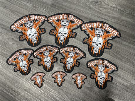 LOT OF 10 STURGIS NORTH 2012 PATCHES LARGEST 12”