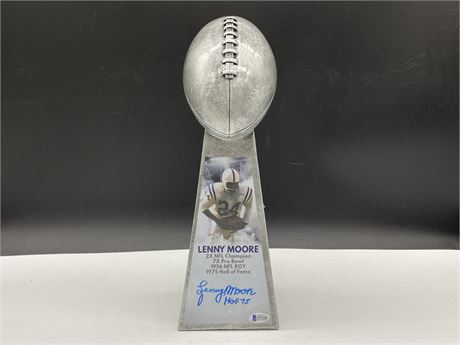 LENNY MOORE SIGNED SUPER BOWL TROPHY W/BECKETT AUTHENTICATION (14.5”)