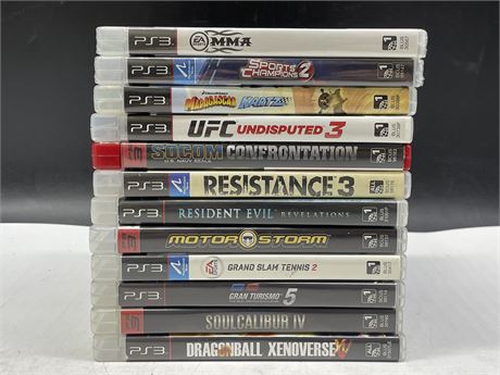 12 PS3 GAMES INCL: 2 SEALED (MOST GOOD CONDITION)