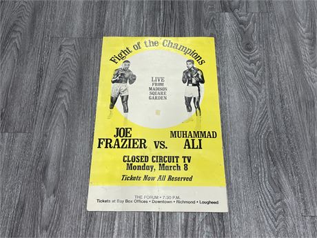 ORIGINAL MUHAMMAD ALI VS. JOE FRAZIER FIGHT OF THE CHAMPIONS THE FORUM POSTER