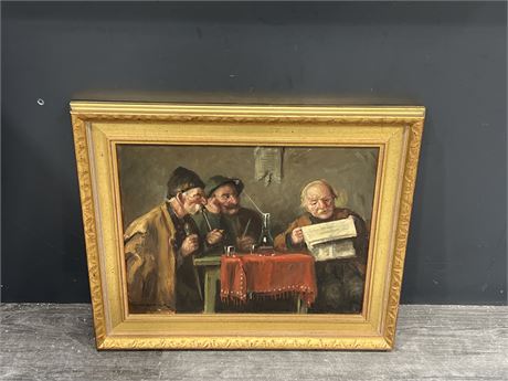 19TH CENTURY OIL ON CANVAS ORIGINAL PAINTING - SIGNED 21”x24”