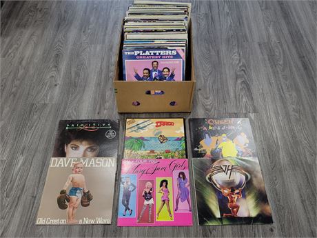 BOX OF 85 RECORDS (most in good condition)