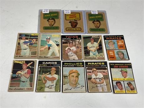 (13) 1970s TOPPS MLB CARDS