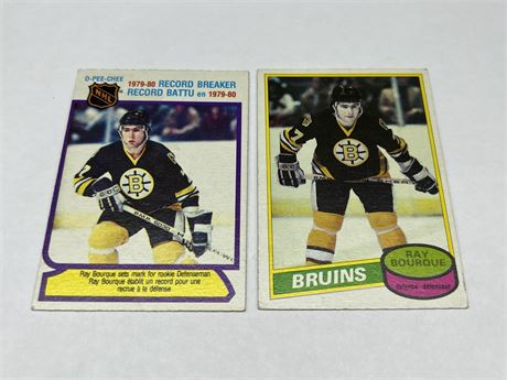 ROOKIE RAY BOURQUE OPC & ROOKIE RECORD BREAKER CARD OPC